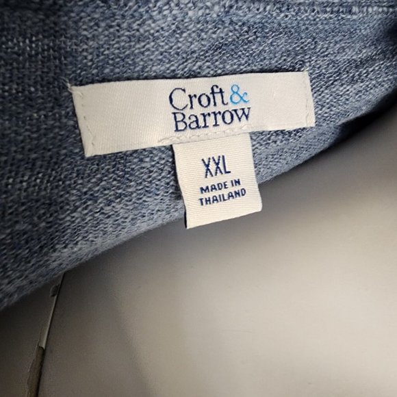 Croft & Barrow Top Womens Plus Size XXL Solid All Blue Short Sleeve Button Front - Picture 5 of 7